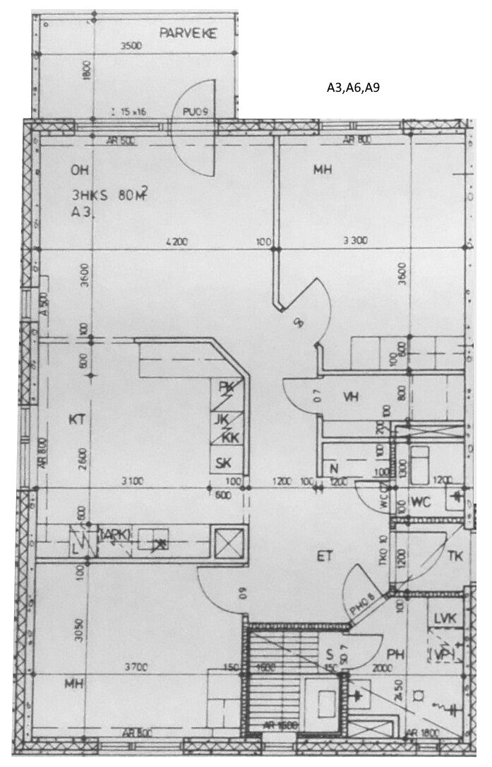 Koulutie1-3 Kolmio 80m2